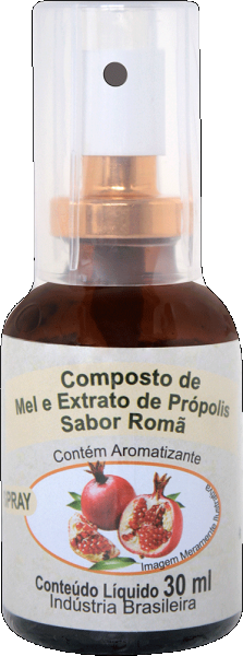 Composto de Mel e Extrato de Própolis 30ml – Sabor Romã