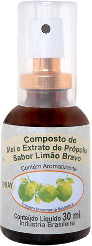 Composto de Mel e Extrato de Própolis 30ml – Sabor Limão Bravo - Spray