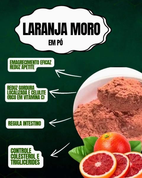 Laranja Moro em Pó Pura 100g - A granel