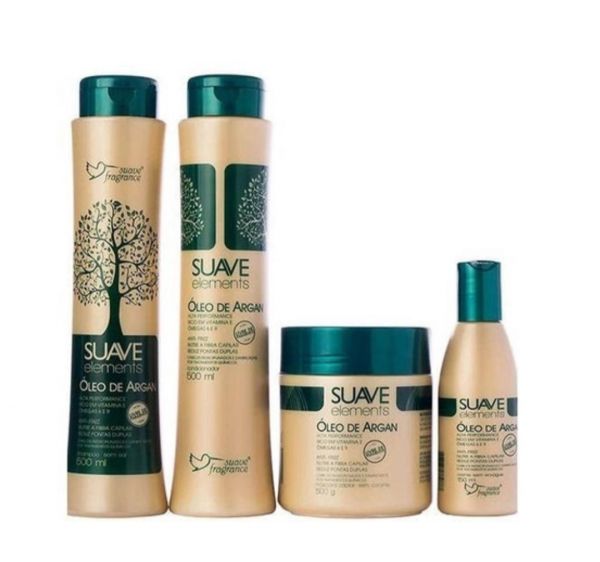 Kit Shampoo Linha Óleo de Argan 4 Itens - Suave Fragrance